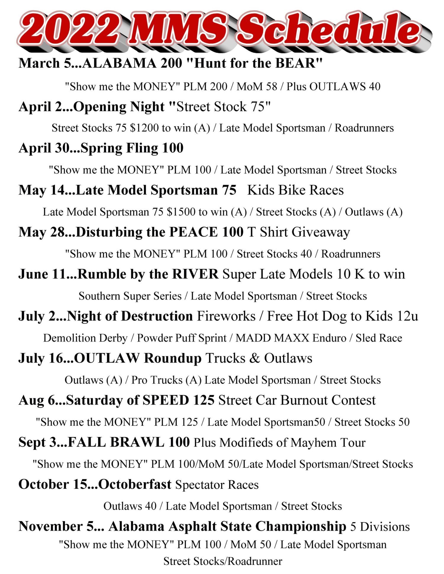 Motor Mile Speedway 2025 Schedule Averil Ondrea