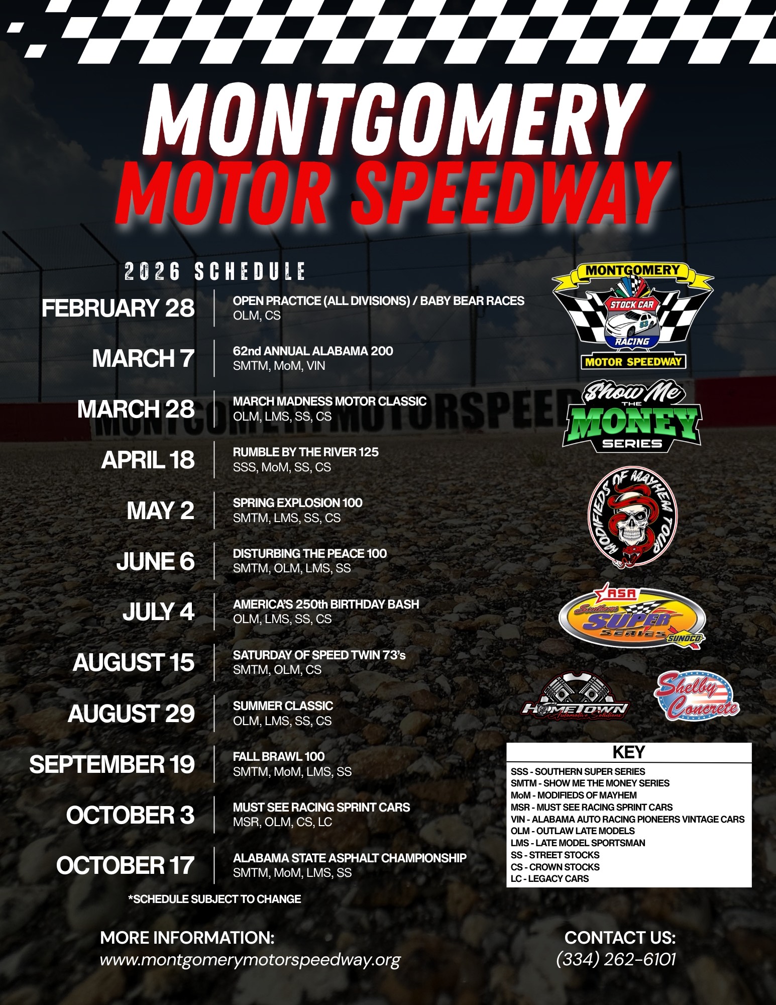 Montgomery Motor Speedway Unveils Full 2026 Racing Schedule ...